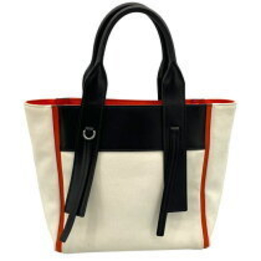 Prada Canvas Ouverture Handbag White Hand